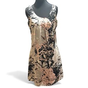 WAGGON PARIS Sleeveless Midi Dress - Black/pink/white Bird Print